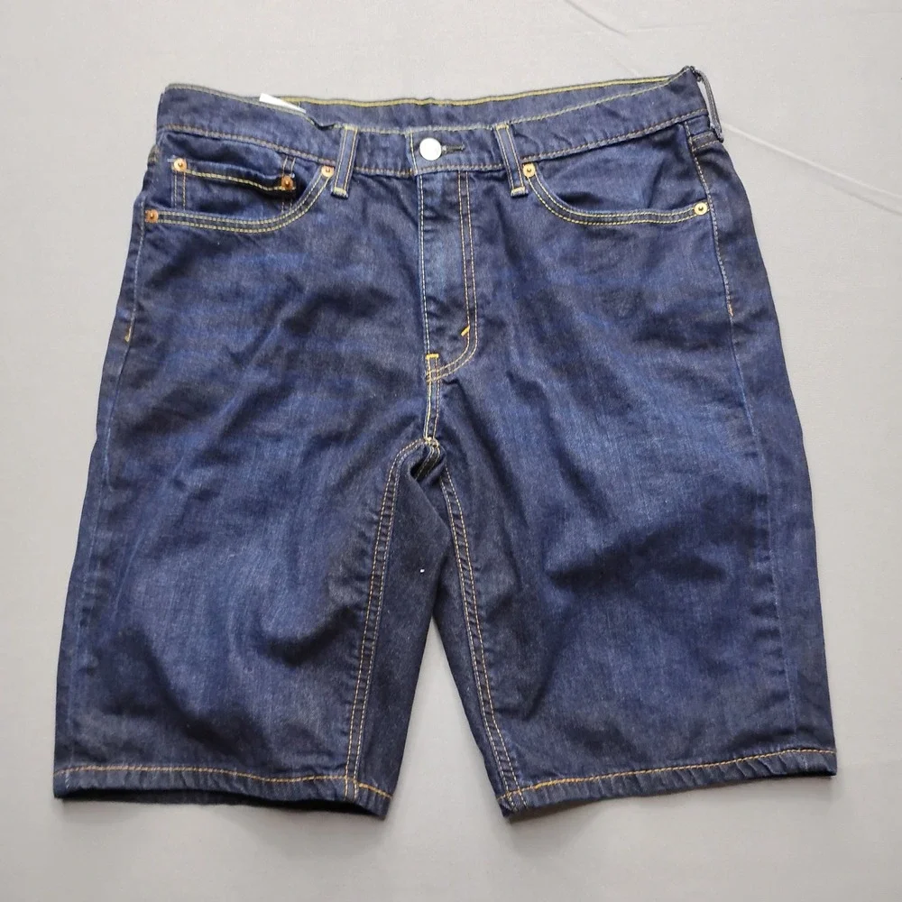 Levis 541 Athletic Taper Mens Dark Wash Denim Shorts Size 34 Blue 11in